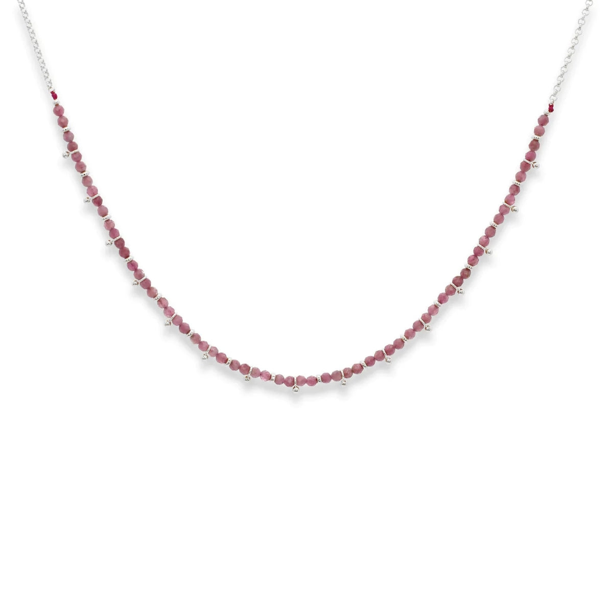 SALUS PINK TOURMALINE GEMSTONE SILVER NECKLACE – Stuff & Co