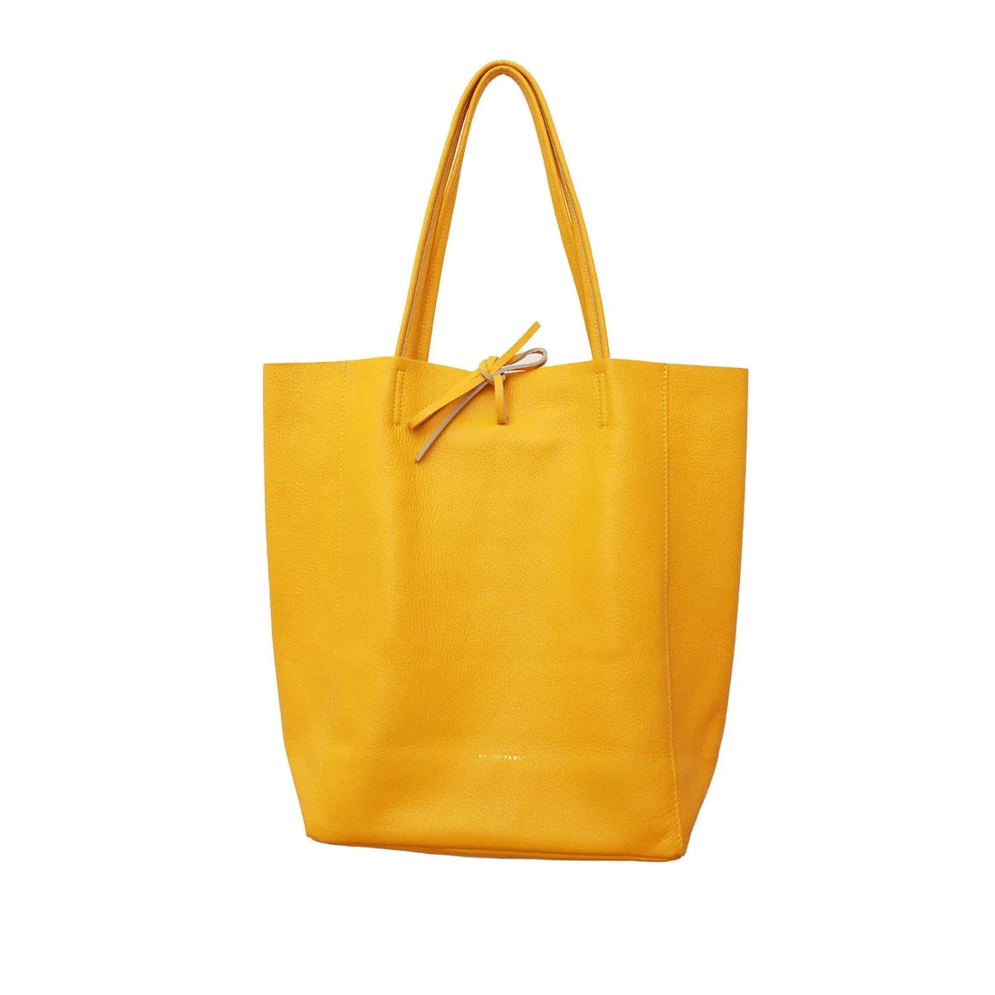 SMALL LEATHER TOTE BAG | MUSTARD