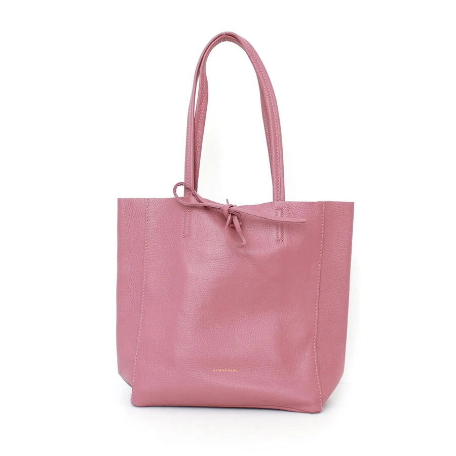 SMALL LEATHER TOTE BAG | PINK