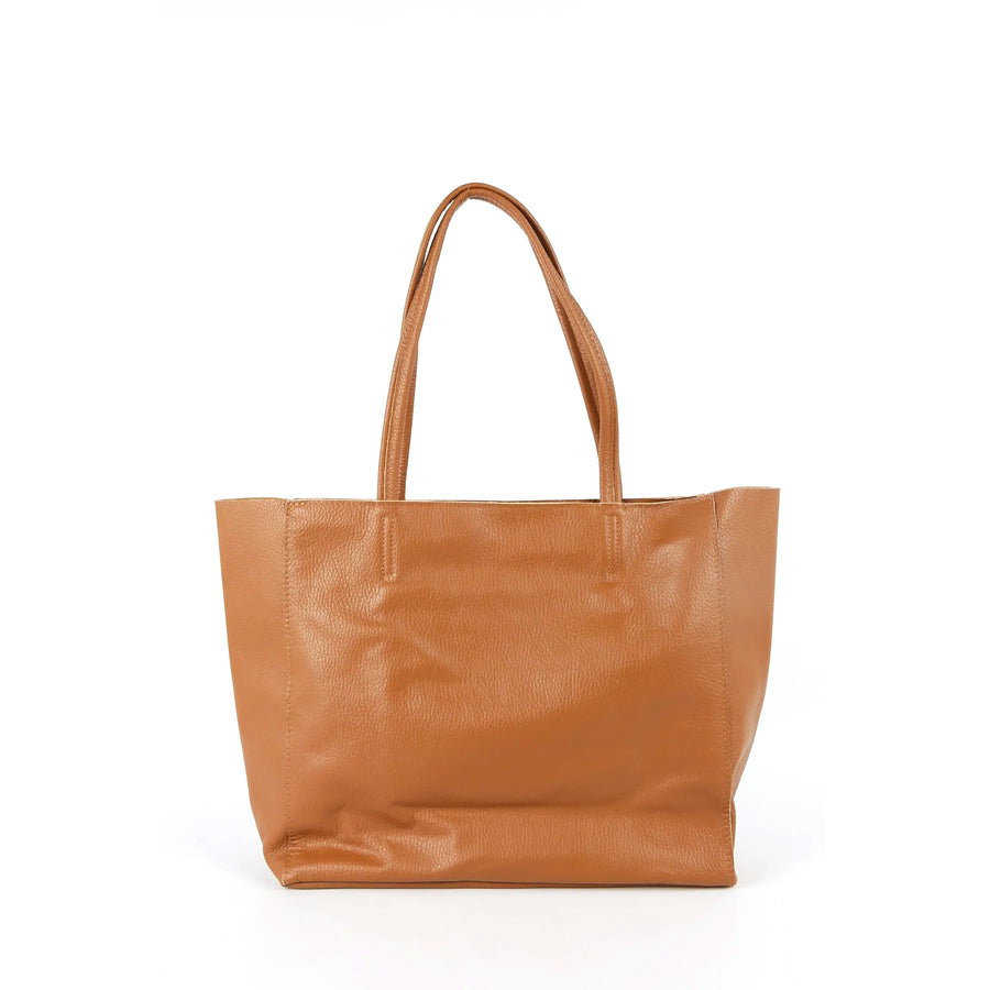 LEATHER TOTE BAG | CAMEL