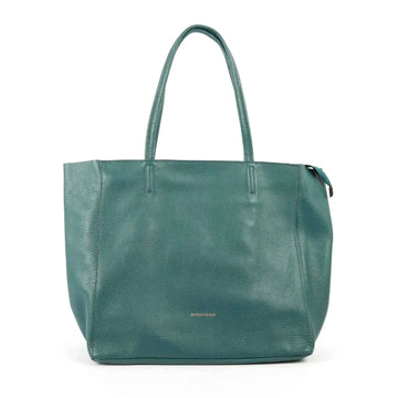 LEATHER TOTE BAG | TEAL GREEN