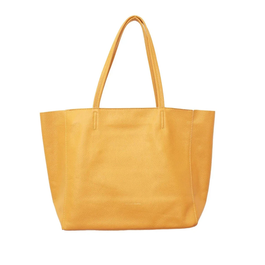 LEATHER TOTE BAG | MUSTARD