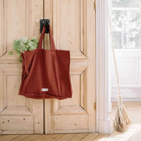 LARGE ORGANIC COTTON TOTE BAG | RUST RED