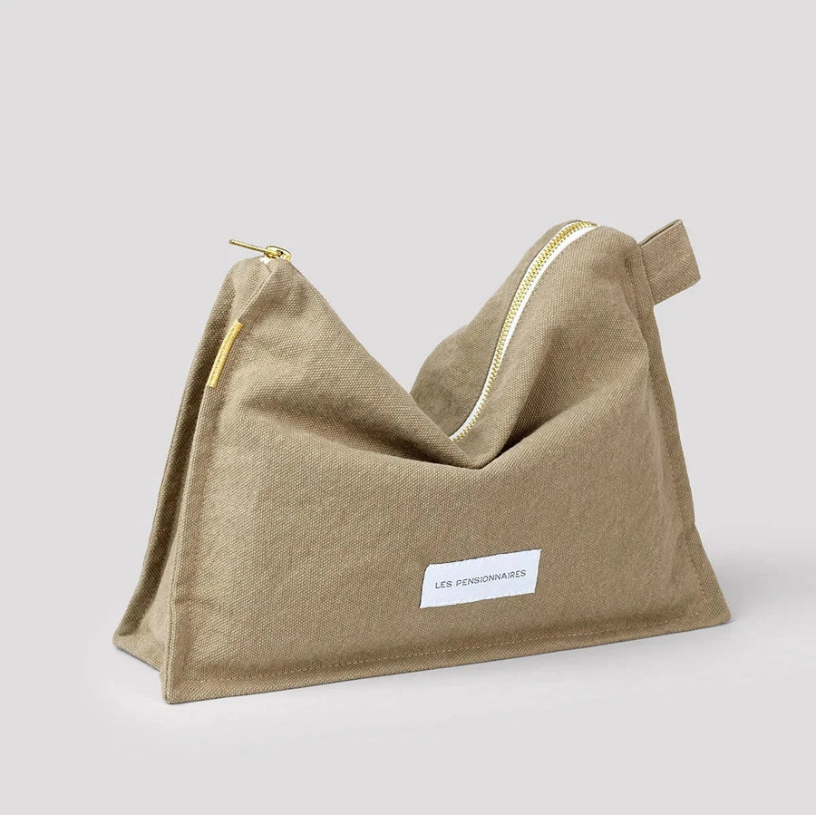 ORGANIC COTTON TOILETRY WASHBAG | TAUPE