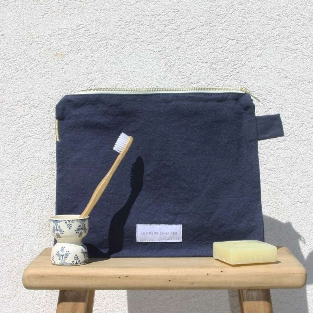 ORGANIC COTTON TOILETRY WASHBAG | STORM BLUE