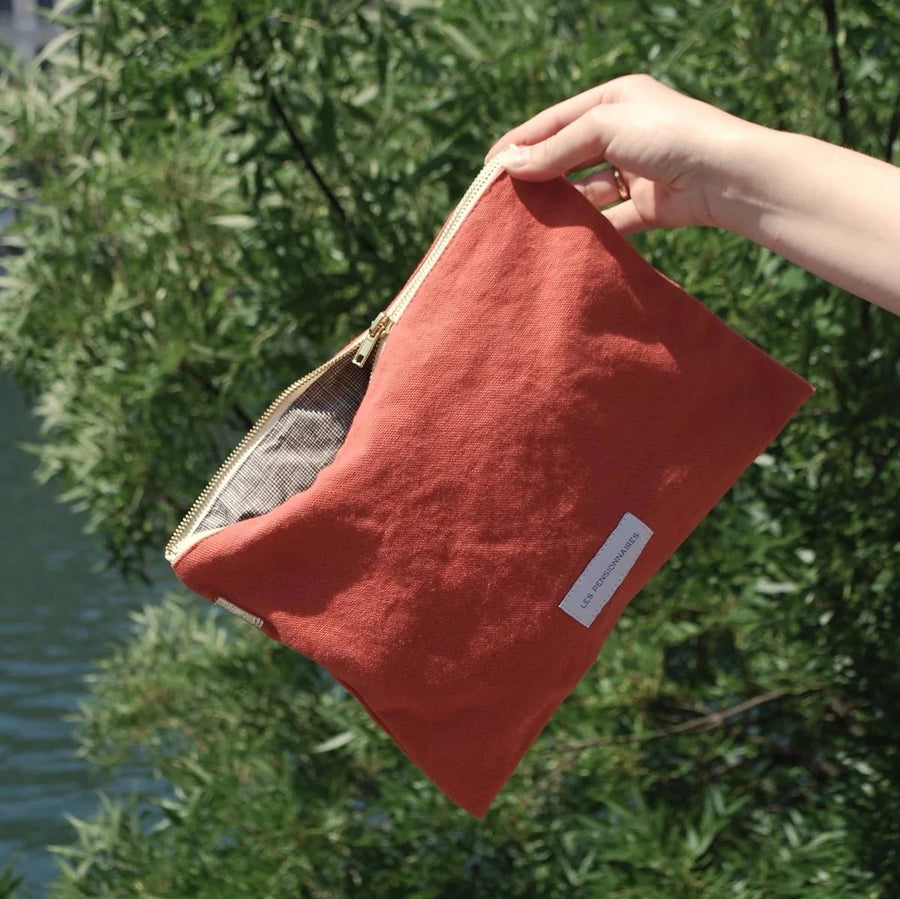 ORGANIC COTTON LARGE POUCH | RUST RED