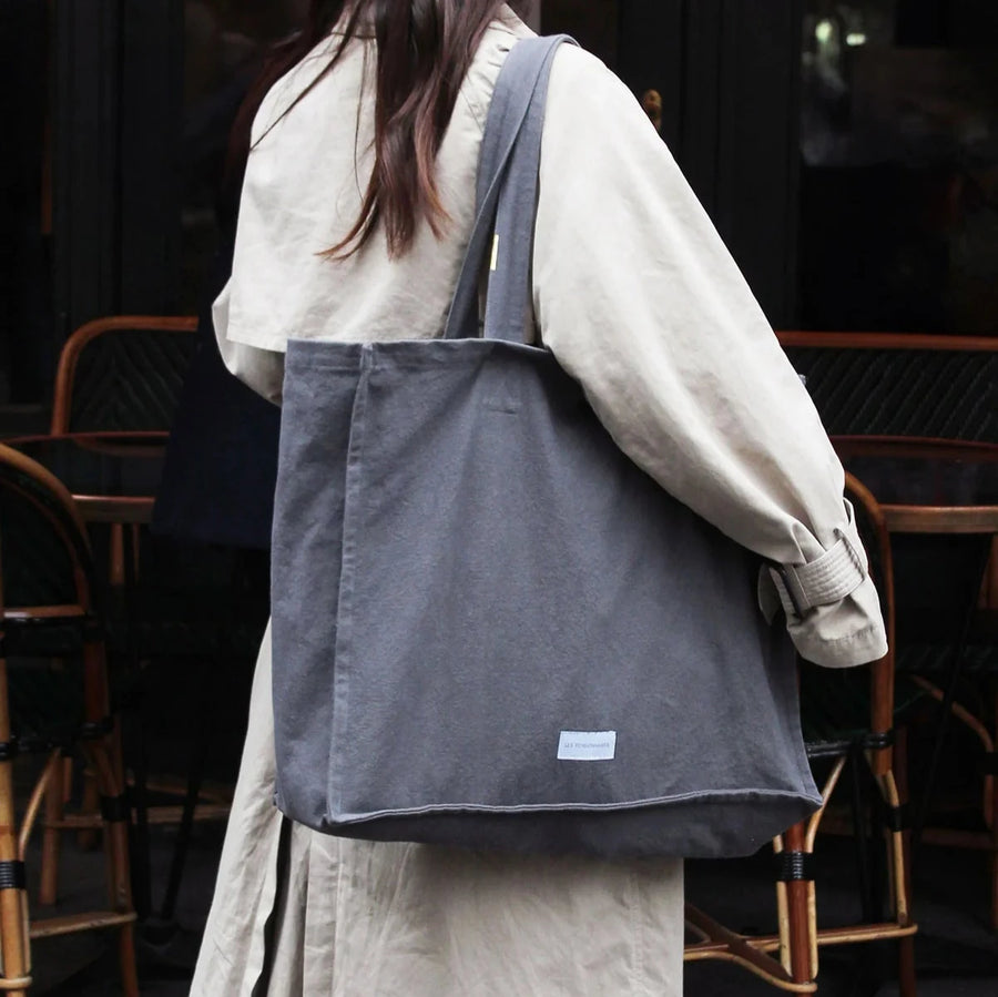 LARGE ORGANIC COTTON TOTE BAG | SLATE GREY