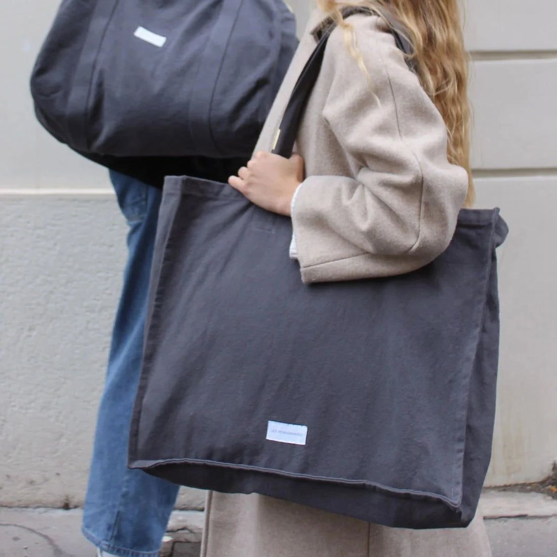 LARGE ORGANIC COTTON TOTE BAG | SLATE GREY