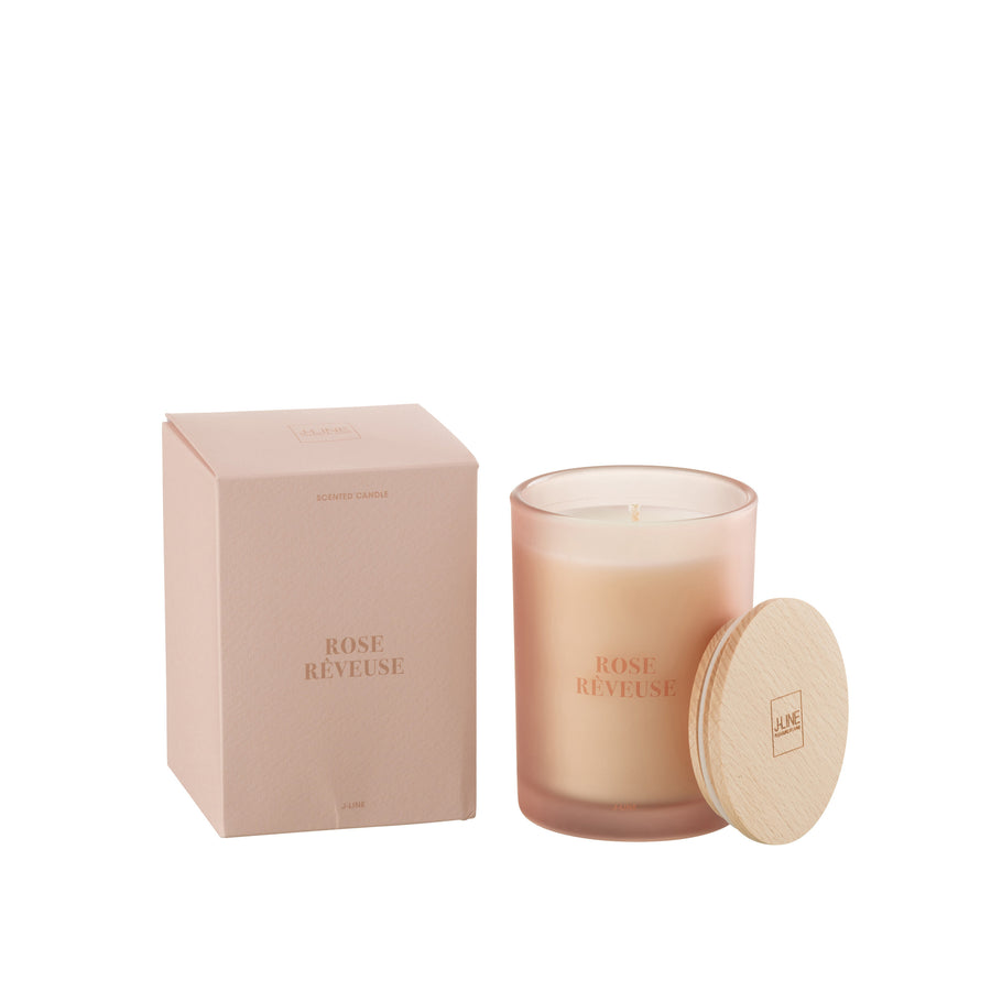 SCENTED CANDLE IN FROSTED GLASS |  ROSE REVEUSE