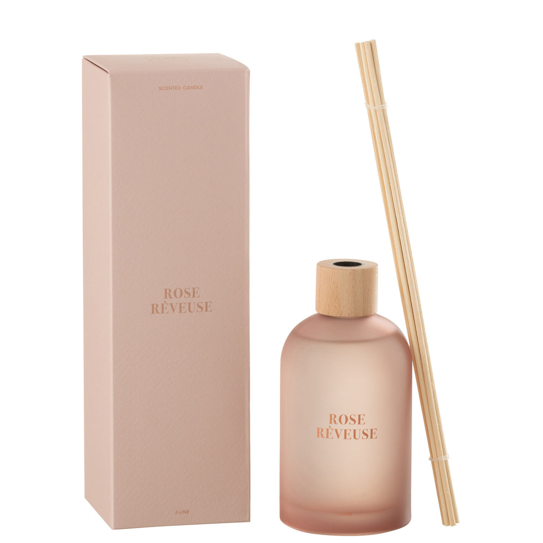 REED DIFFUSER IN FROSTED GLASS BOTTLE |  ROSE REVEUSE