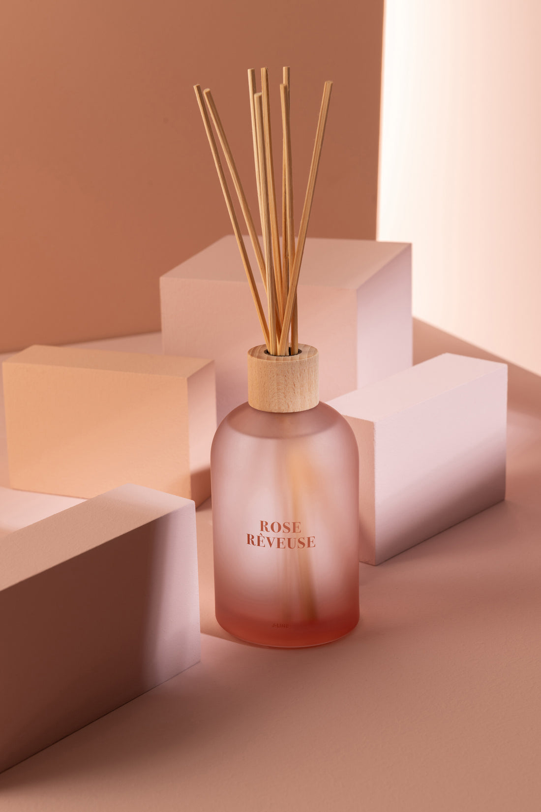 REED DIFFUSER IN FROSTED GLASS BOTTLE |  ROSE REVEUSE