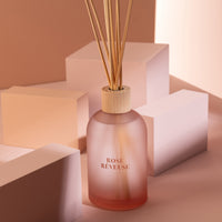 REED DIFFUSER IN FROSTED GLASS BOTTLE |  ROSE REVEUSE