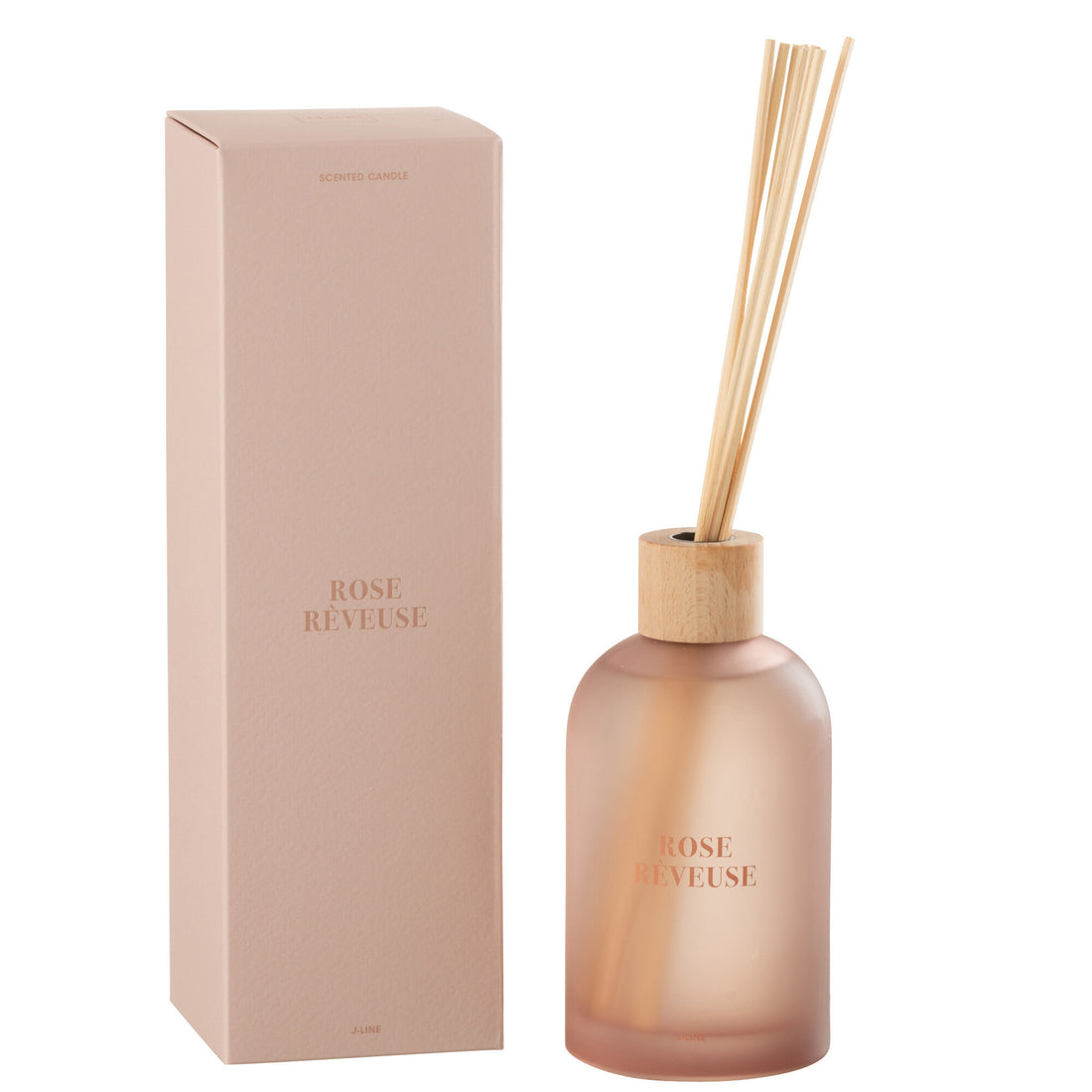 REED DIFFUSER IN FROSTED GLASS BOTTLE |  ROSE REVEUSE