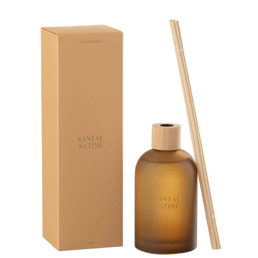 REED DIFFUSER IN FROSTED GLASS BOTTLE |  SANTAL SATINE