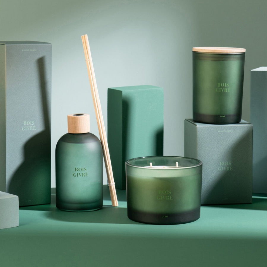 SCENTED CANDLE IN FROSTED GLASS |  BOIS GIVRE