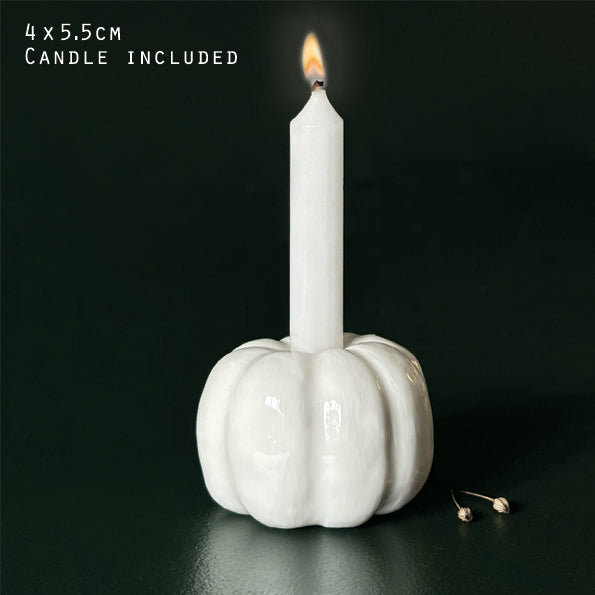 PORCELAIN PUMPKIN CANDLE HOLDER