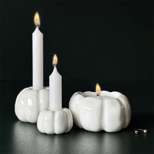 PORCELAIN PUMPKIN TEA LIGHT HOLDER