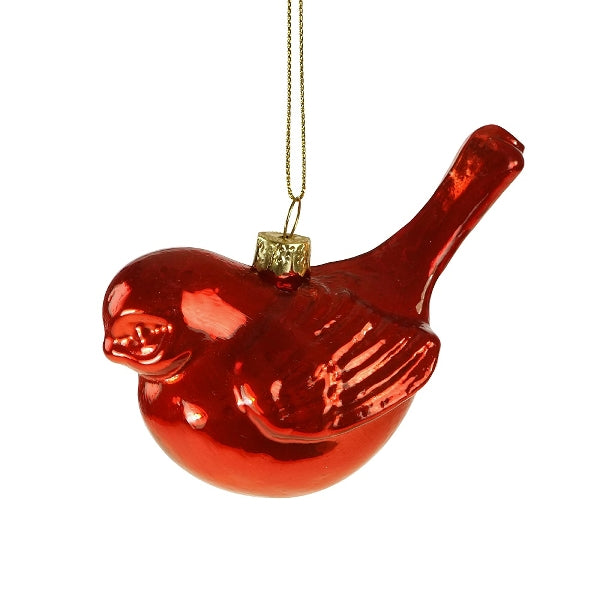 GLASS BIRD BAUBLE | RED