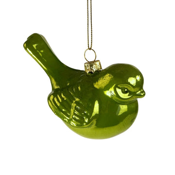 GLASS BIRD BAUBLE | GREEN