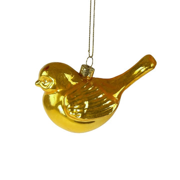 GLASS BIRD BAUBLE | YELLOW