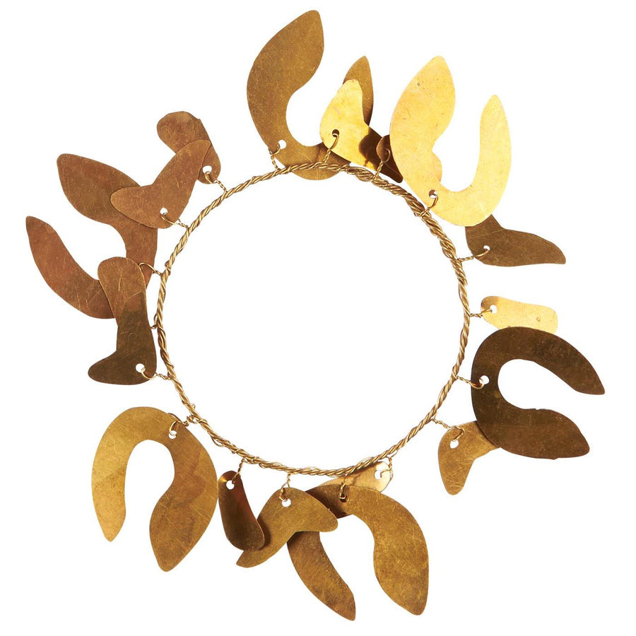 BRASS LEAF MISTLETOE NAPKIN RING