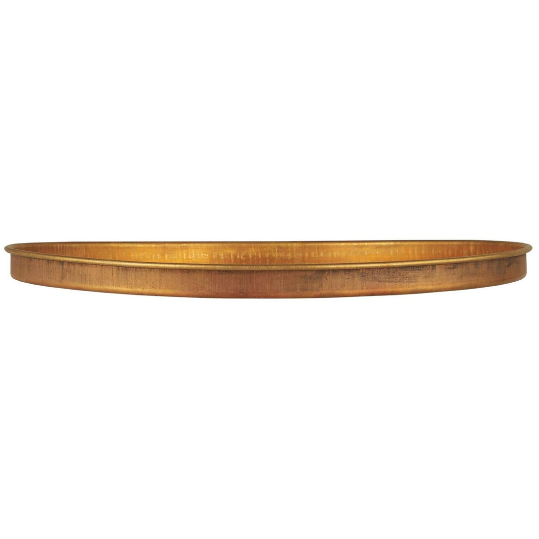 ANTIQUE GOLD CANDLE TRAY WITH EDGE |  22cm