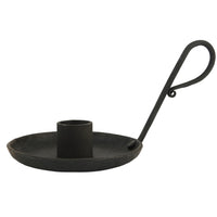 TRADITIONAL BLACK IRON CANDLE HOLDER