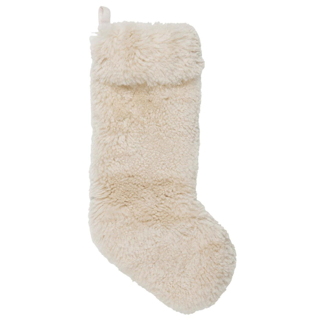 WHITE LAMBSKIN CHRISTMAS STOCKING