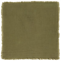 100% COTTON DOUBLE WEAVE NAPKIN WITH FRAYED EDGE | DUSTY CHALK GREEN