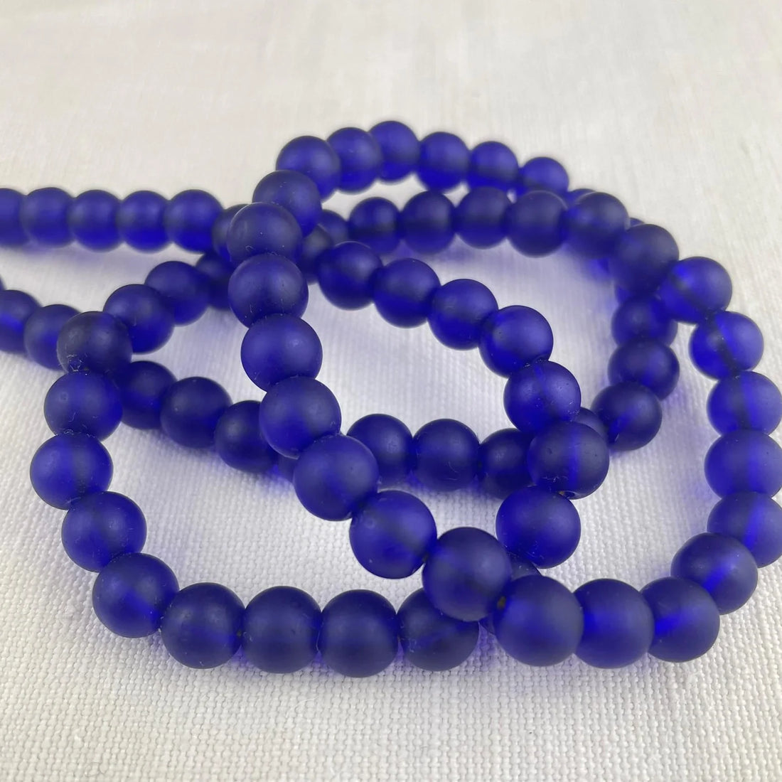 JANGALI RECYCLED ECO GLASS BEAD NECKLACE | COBALT BLUE