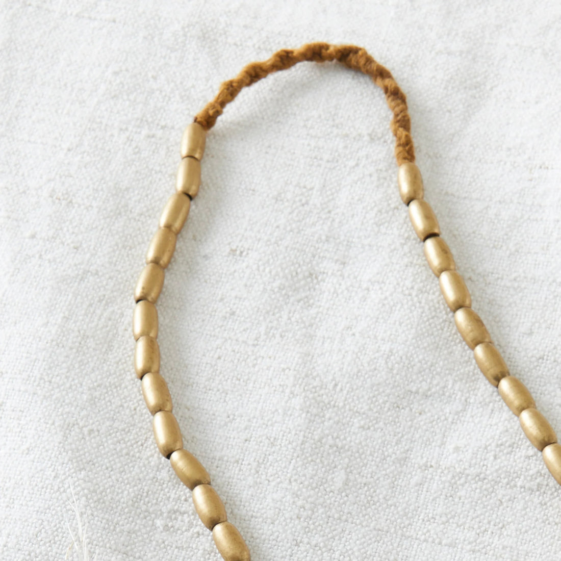 CHANDRA HANDMADE MINIMALIST BRASS BEAD NECKLACE | MEDIUM OVAL