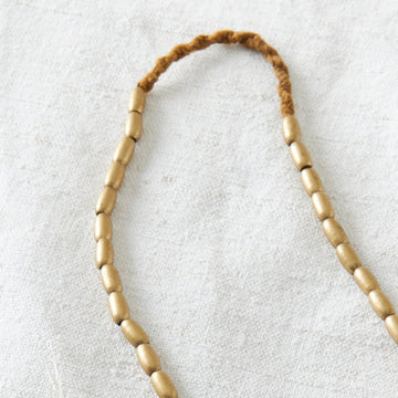 CHANDRA HANDMADE MINIMALIST BRASS BEAD NECKLACE | MEDIUM OVAL