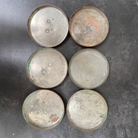 SET 6 VINTAGE COPPER LIDS