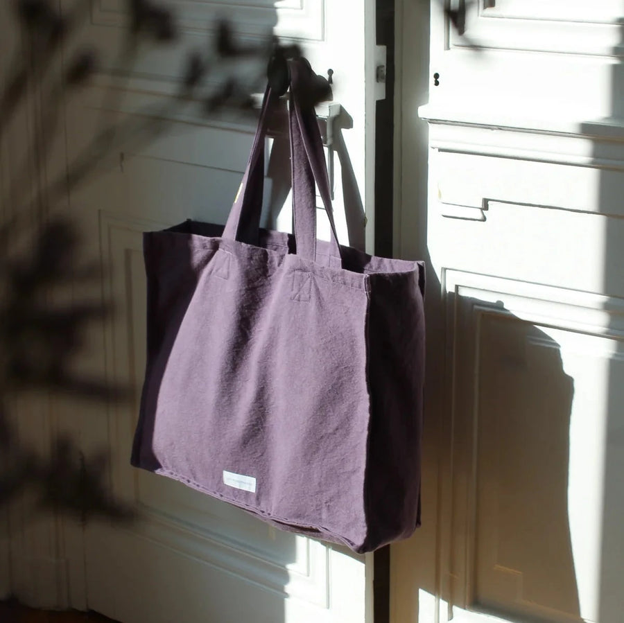 LARGE ORGANIC COTTON TOTE BAG | PURPLE