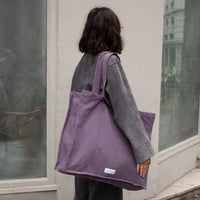 LARGE ORGANIC COTTON TOTE BAG | PURPLE