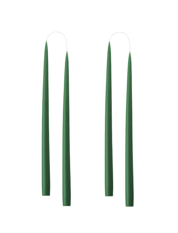 PACK 4 HAND DIPPED DYED 45cm CANDLES | BOTTLE GREEN