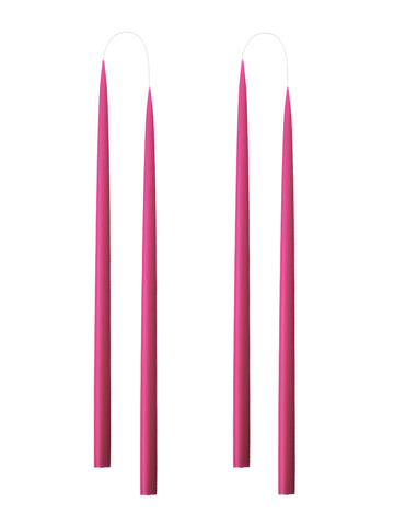 PACK 4 HAND DIPPED DYED 45cm CANDLES | CERISE