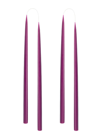 PACK 4 HAND DIPPED DYED 45cm CANDLES | DARK HEATHER