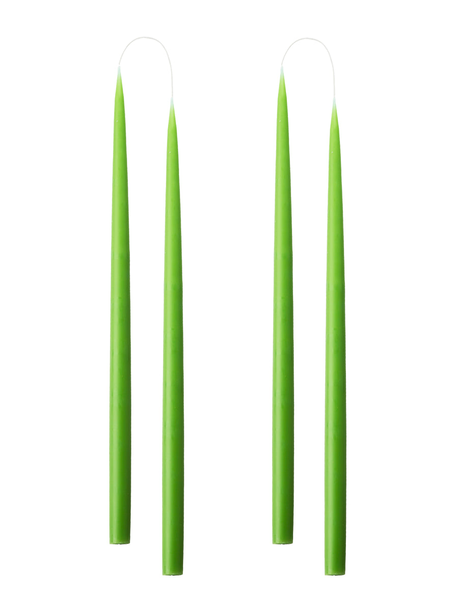 PACK 4 HAND DIPPED DYED 45cm CANDLES | LIGHT GREEN