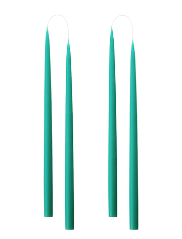 PACK 4 HAND DIPPED DYED 45cm CANDLES | TURQUOISE