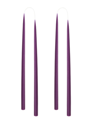 PACK 4 HAND DIPPED DYED 45cm CANDLES | VIOLET