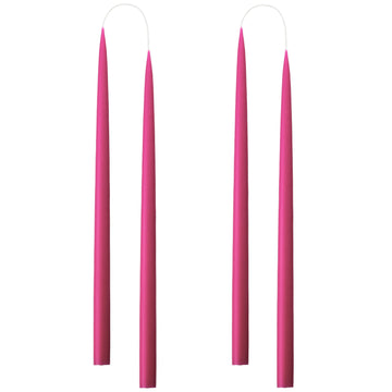 PACK 4 HAND DIPPED DYED 35cm CANDLES | CERISE