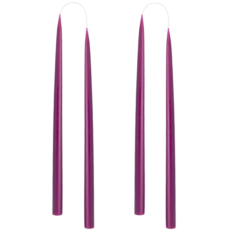 PACK 4 HAND DIPPED DYED 35cm CANDLES | HEATHER