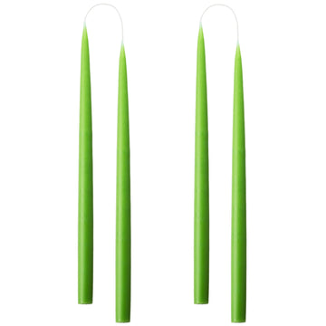 PACK 4 HAND DIPPED DYED 35cm CANDLES | LIGHT GREEN