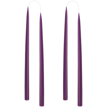 PACK 4 HAND DIPPED DYED 35cm CANDLES | VIOLET