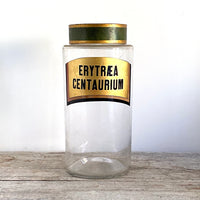 VINTAGE FRENCH  APOTHECARY DISPENSING JAR | ERYTRAEA CENTAURIUM