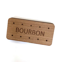 WOODEN BISCUIT BROOCH | BOURBON