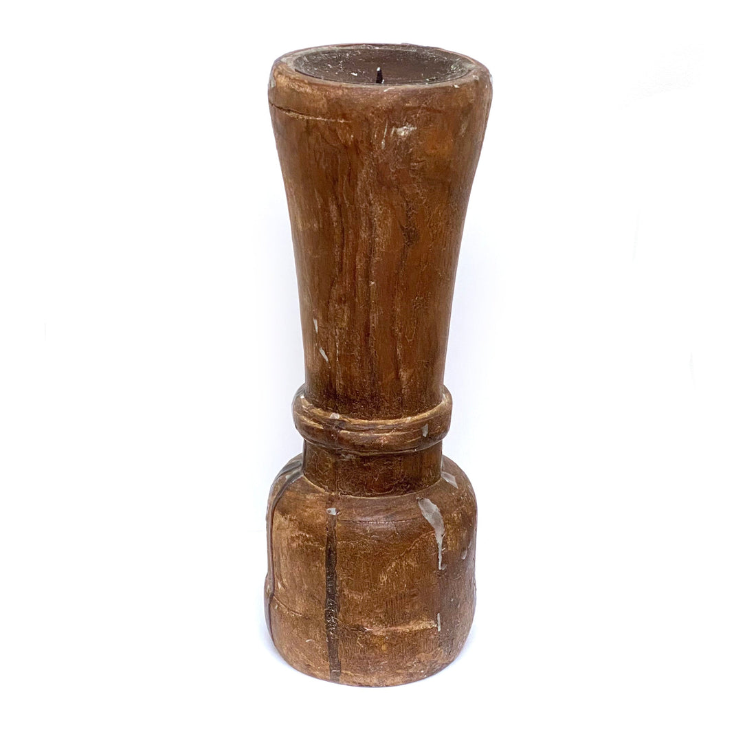 VINTAGE RECLAIMED WOODEN CANDLESTICK | C