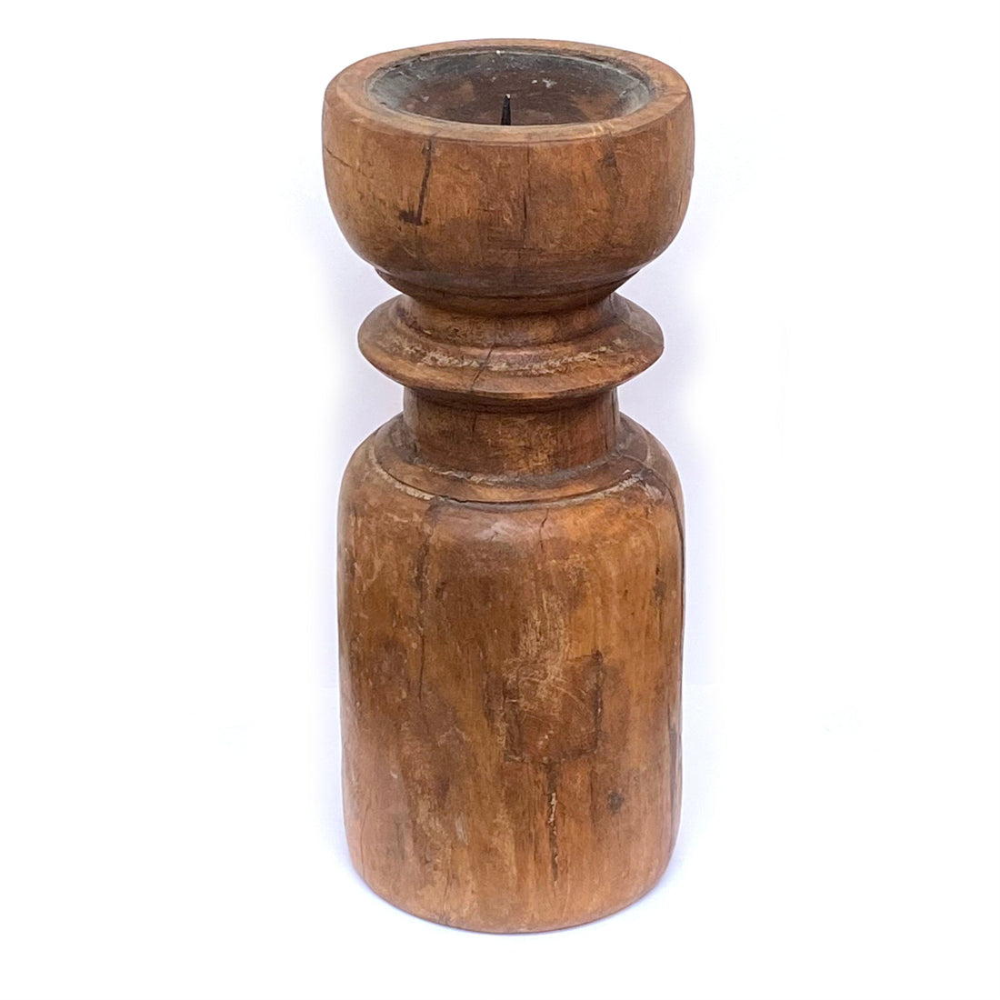 VINTAGE RECLAIMED WOODEN CANDLESTICK | A