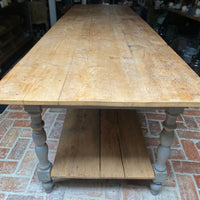 LONG RUSTIC TWO TIER WOODEN TABLE